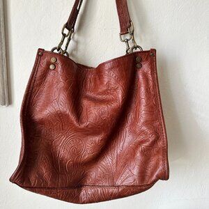 Cognac American Leather Co Tote